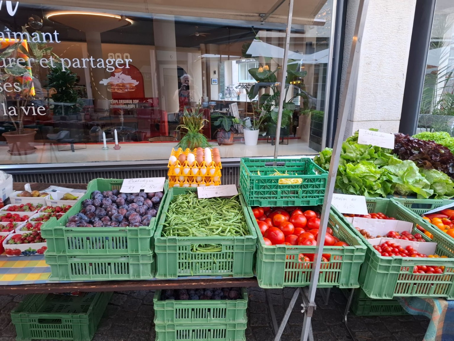 Gemüse und Eier